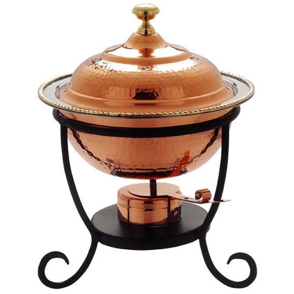 Old Dutch International Old Dutch International 891 12 x 15 Inch Round Decor Copper Chafing Dish - 3 Qt 891